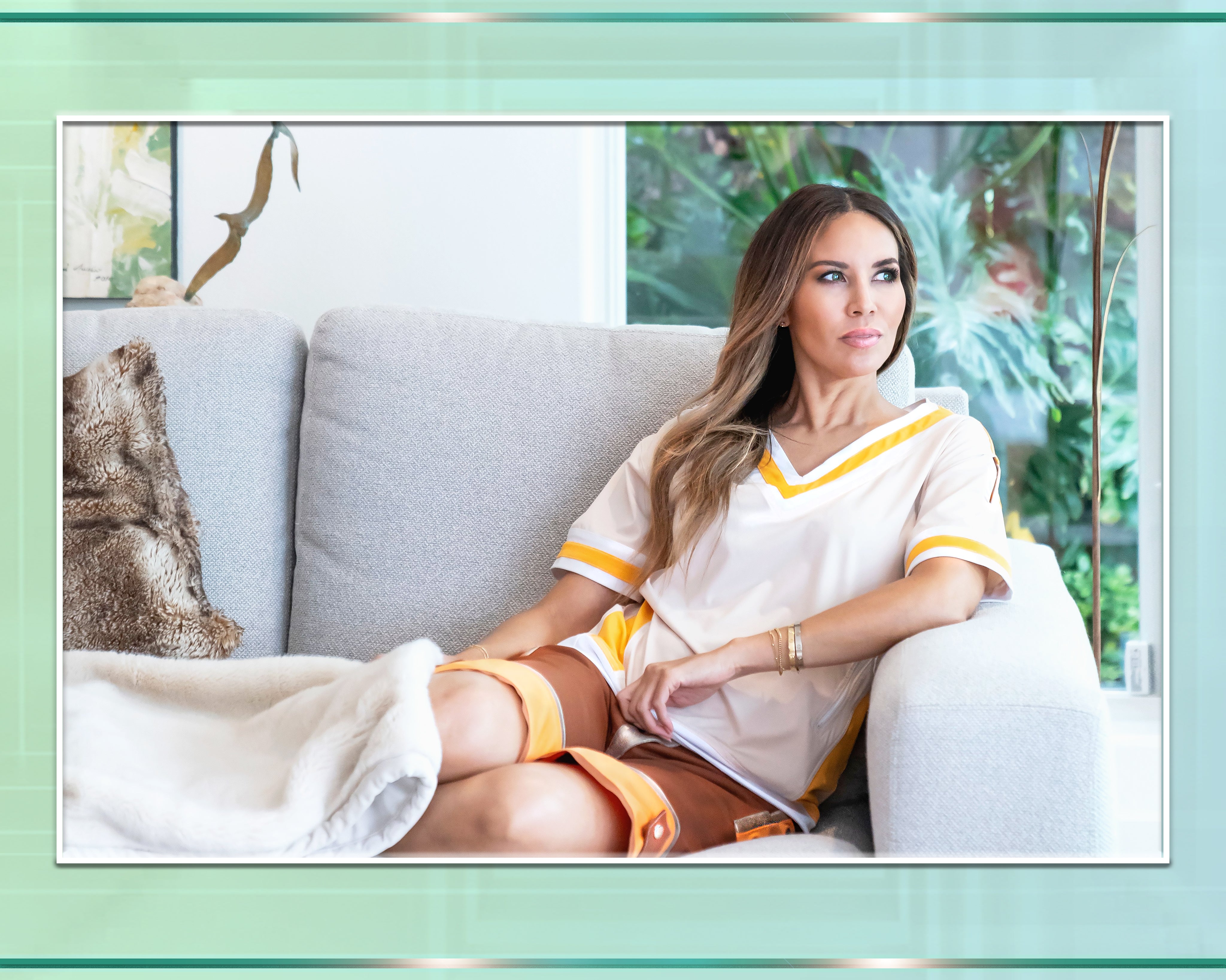 cozy and comfortable lounge shirt and shorts make relaxing at home on the couch easy